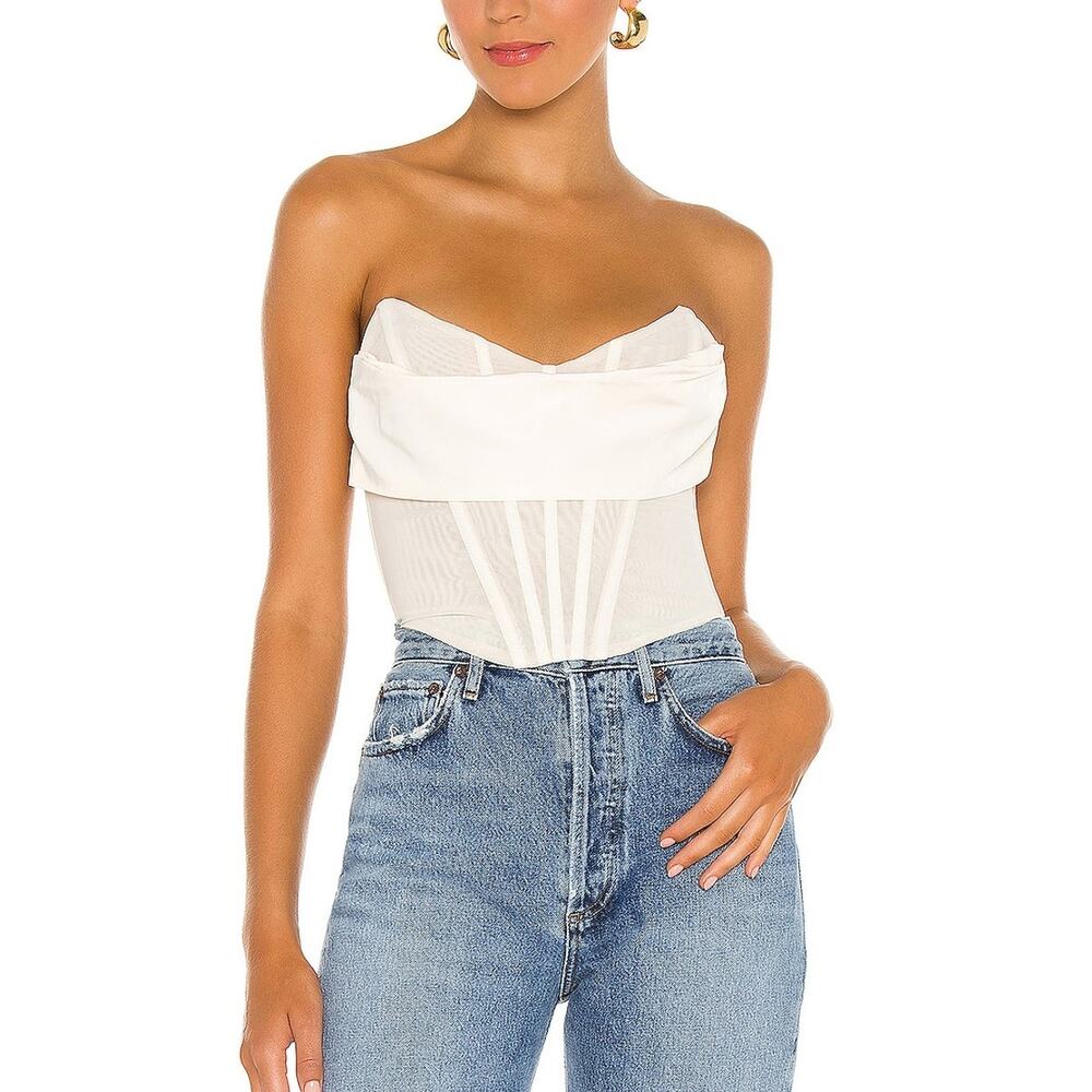 Nbd Draped Beige Hailee Corset Top Size XS